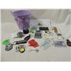 Image 1 : BOX LOT ASSORTED PROMOTIONAL KEY CHAINS BUCKET