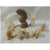 Image 1 : LOT 9 STONE CARVED ANIMALS MIXED
