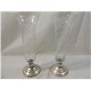 Image 1 : PAIR VINTAGE STERLING SILVER WEIGHTED ETCHED GLASS