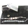 Image 1 : LOT 3 ASSORTED SILVERTONE JEWELRY BRACELETS & RING
