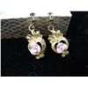 Image 1 : ANTIQUE STYLE GOLD TONE DROP EARRINGS ROSE ACCENT