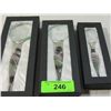 LOT 3 MURANO STYLE GLASS HANDLE MAGNIFYING GLASS