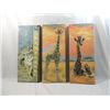 Image 1 : 3 AFRICAN SAFARI ANIMAL WALL ART GIRAFFE & TIGER
