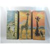Image 2 : 3 AFRICAN SAFARI ANIMAL WALL ART GIRAFFE & TIGER