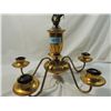 Image 1 : VINTAGE 5 LIGHT BRASS CHANDELIER