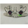 Image 1 : SMALL METAL TEAPOT SALT AND PEPPER SHAKERS