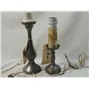 Image 1 : LOT 2 EUROPEAN PEWTER LAMP & LIGHT FIXTURE