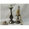 Image 2 : LOT 2 EUROPEAN PEWTER LAMP & LIGHT FIXTURE