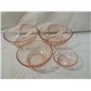 Image 2 : LOT 4 PINK DEPRESSION GLASS BOWLS