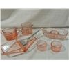 Image 1 : LOT 7 ASSORTED PINK DEPRESSION GLASS TRAY CUPS
