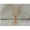 Image 3 : LOT 9 PINK DEPRESSION GLASS WINE GLASSES