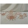 Image 1 : LOT 6 PINK DEPRESSION GLASS BOWLS & CANDLE HOLDER
