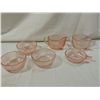 Image 1 : LOT 6 PINK DEPRESSION GLASS BOWLS & CUPS