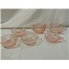 Image 2 : LOT 6 PINK DEPRESSION GLASS BOWLS & CUPS