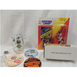 BOX LOT ASSORTED SPORTS COLLECTIBLES