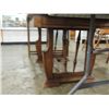 Image 3 : ANTIQUE OAK INLAID QTR SAW DINING TABLE LEAVES