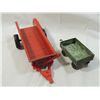 Image 1 : LOT 2 VINTAGE METAL TOY HITCH TRAILERS