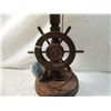 Image 2 : VINTAGE WOODEN NAUTICAL SHIP WHEEL DESK LAMP