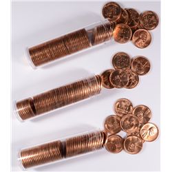 ( 3 ) ORIGINAL ROLLS OF GEM BU LINCOLN CENTS