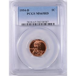 1954-D LINCOLN CENT, PCGS MS-65 RED