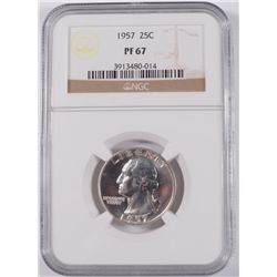 1957 WASHINGTON QUARTER, NGC PF-67  NICE!