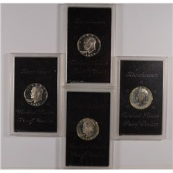 (4) BROWN IKE DOLLARS (71, 72, 73, 74) 40% SILVER MISSING PACKAGING