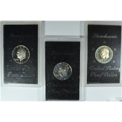 (3) BROWN IKE DOLLARS (71, 73, 74) 40% SILVER MISSING PACKAGING