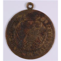 1695 BRASS MEDAL OF LEOPOLD - NICELY LOOPED