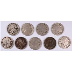 9 1914 BUFFALO NICKELS AVG. CIRCULATED