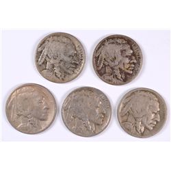 BUFFALO NICKELS 1914, 16 XF, 18-D, 19-S, 19-D VG-XF