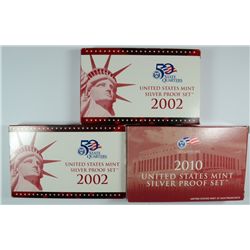 (3) US SILVER PROOF SETS (2-02, 10)