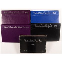 (5) US PROOF SETS (71, 79, 80, 90, 91)