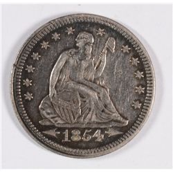 1854 PROOF SEATED QUARTER (CIRC)