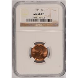 1934 LINCOLN CENT NGC MS-66 RD