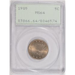 1905 V-NICKEL PCGS MS-64 OGH