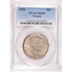 1926 OREGON TRAIL COMMEN HALF DOLLAR PCGS MS-65