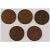 Image 2 : (5) 1865 LOW GRADE INDIAN HEAD CENTS