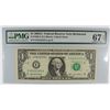 Image 1 : 2003 $1 FEDERAL RESERVE NOTE PMG 67 EPQ (FANCY SERIAL #)