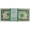 Image 1 : 100 PIECES 2003-A $2.00 BILLS, ORIG. WRAP, CONSECUTIVE  NUMBERS, UNCIRCULATED