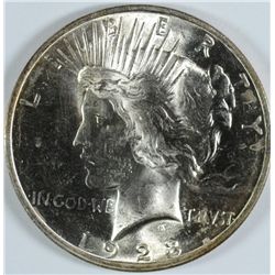1923 PEACE SILVER DOLLAR, MS-64+