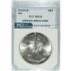 Image 1 : 1986 AMERICAN SILVER EAGLE, PCI MS-70  RARE  TRENDS PRICE $450.00
