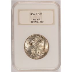 1936-S WALKING LIBERTY HALF DOLLAR NGC MS-65