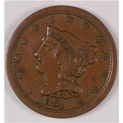 1851 HALF CENT XF/AU