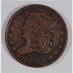 1834 HALF CENT XF