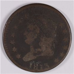 1813 LARGE CENT G/VG (MINT ERROR- OFF STRUCK)