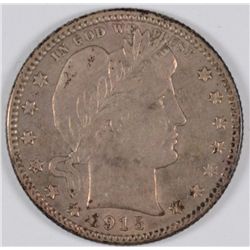 1915-D BARBER QUARTER AU-58+