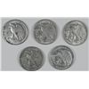 Image 2 : LOT OF ( 5 ) WALKING LIBERTY HALF DOLLARS, VF TO AU