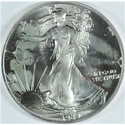 1989 AMERICAN SILVER EAGLE, GEM UNC.