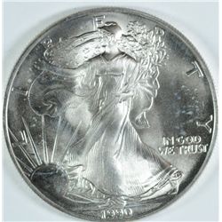 1990 AMERICAN SILVER EAGLE, GEM UNC.