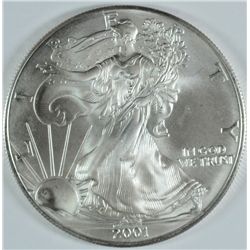 2001 AMERICAN SILVER EAGLE, GEM UNC.